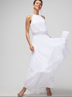 NWT WHBM Braided Halter Maxi Dress